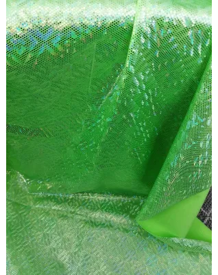 Tissu Lycra pailleté multipoints vert