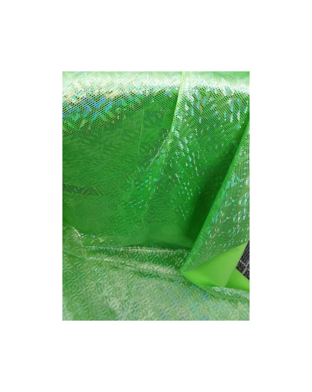 Tissu Lycra pailleté multipoints vert